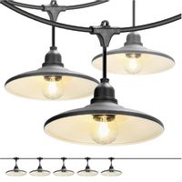 ZESTAW CRETE Girlanda ogrodowa 5m + kabel 10m + 5x klosz czarny M2 +żarówki