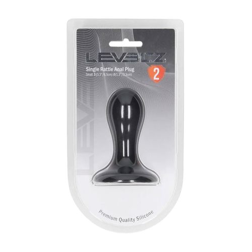 Single Rattle Liquid Silicone Anal Plug - S - Black na Arena.pl
