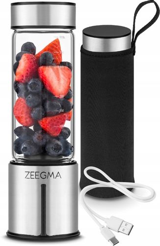 Blender Przenośny Bezprzewodowy DUŻY 465ml 300W ZEEGMA Go Plus SREBRNY na Arena.pl
