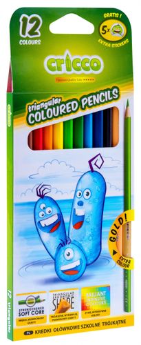 Kredki Cricco Ołówkowe Trójkątne 12Kol. 5869 A"6 na Arena.pl