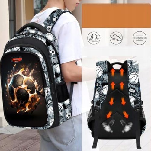 PLECAK SZKOLNY DLA CHŁOPCA PIŁKA NOŻNA TORNISTER MŁODZIEŻOWY + PIÓRNIK USB na Arena.pl