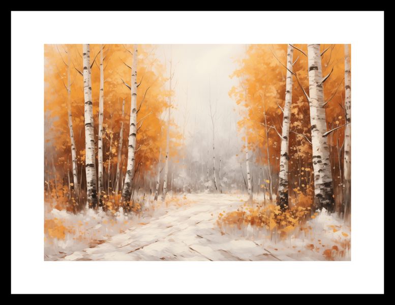 Plakat 29,7x21cm Jesienne Brzozy zdjęcie 3