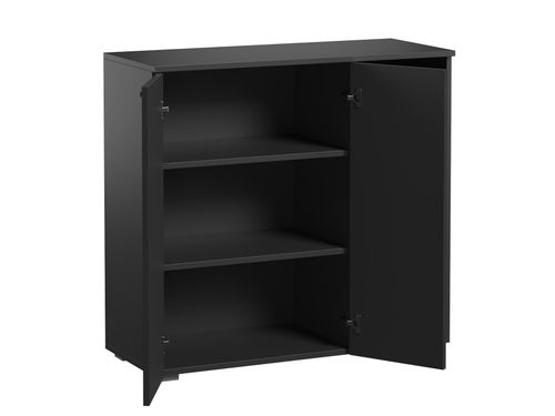 Szafka Szuflady Półki Pojemna Do Salonu Sypialni Sofi Czarny Mat na Arena.pl