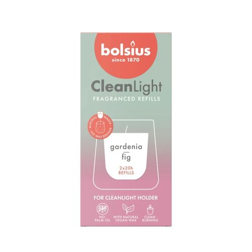 Świece zapach. do świecznika BOLSIUS CleanLight ~20h Gardenia & Fig 2szt na Arena.pl