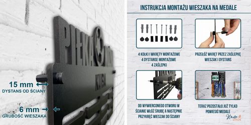 Wieszak na medale i numery startowe 15 wzorów REKORDY BIEGOWE imię 2.4 na Arena.pl