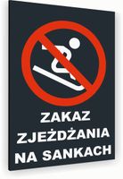 Tabliczka znak informacyjny 40x30 Antracyt ZAKAZ ZJEŻDŻANIA NA SANKACH