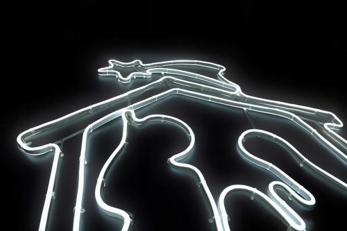 Lampki Zewnętrzne Dekoracja Ozdoba LED Neon Biały Świąteczne Stajenka IP44 na Arena.pl