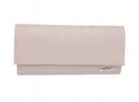 Laura Biaggi elegancka torebka wizytowa jasny róż struktura łańcuszek JP115