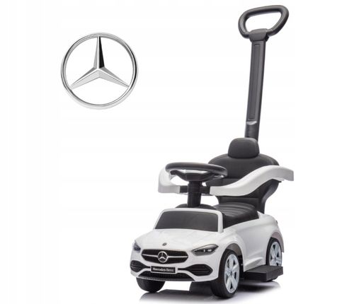 Mercedes C-Class Pojazd Z Rączką Dla Dzieci Jeźdźik Autko Pchacz Biały 12m+ na Arena.pl