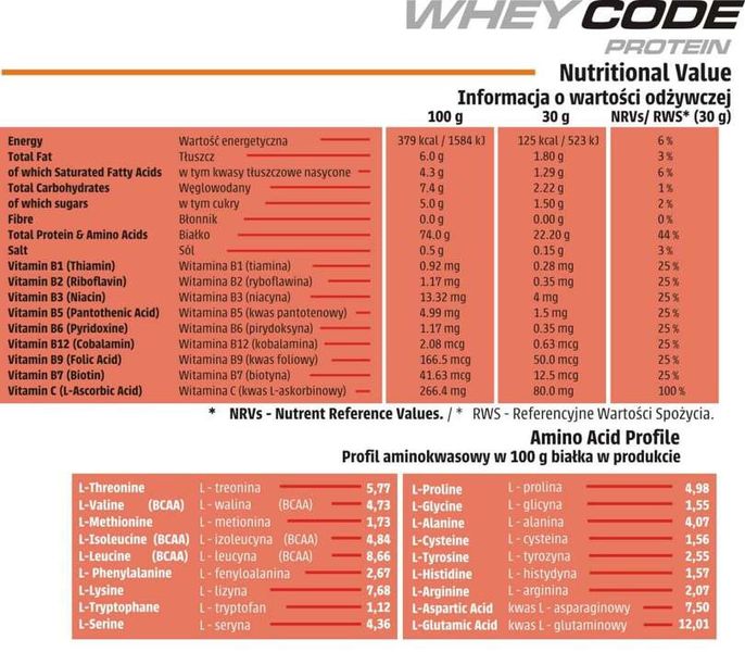 Human Code - Whey Code Protein - 750 g czekolada słony karmel zdjęcie 2