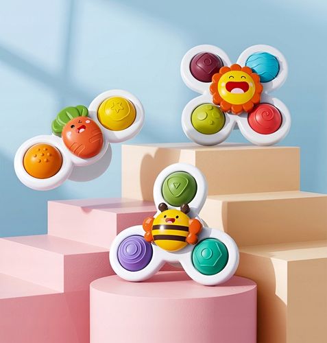 3 X FIDGET SPINER ZABAWKA DO KĄPIELI SENSORYCZNA GRZECHOTKA Z PRZYSSAWKĄ na Arena.pl
