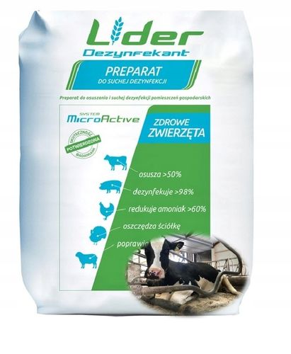 SUCHA DEZYNFEKCJA kurnika obory gołębnika Dezynfekant LIDER 25KG na Arena.pl