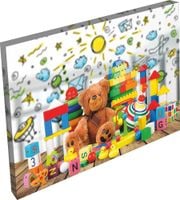 OBRAZ do pokoju dzieci misie klocki zabawki 120x80