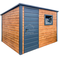Schowek domek ogrodowy 3x2,5m okno jasny orzech antracyt dach spad w tył