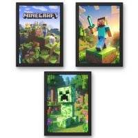 Zestaw trzech plakatów Minecraft
