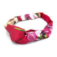 Opaska atłasowa do włosów węzeł czerwona