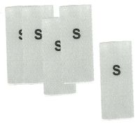 Wszywka metka rozmiar S 15 x 35 mm biała 25 szt.