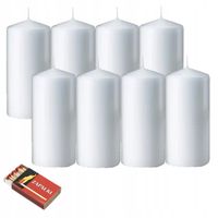 ŚWIECA ŚWIECZKI ZESTAW ŚWIEC 8X KOMUNIA BIAŁE WESELE ŚWIECZKA 10CM ŚWIECE