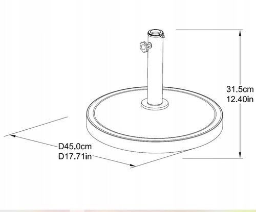 PODSTAWA PARASOLA OGRODOWEGO STOJAK NA PARASOL PODSTAWA POD PARASOL 14 kg na Arena.pl
