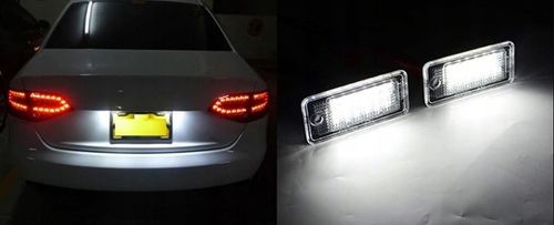 PODŚWIETLENIE LAMPKI LED TABLICY REJESTRACYJNEJ AUDI A3 8P A4 B6 B7 A6 C6 na Arena.pl