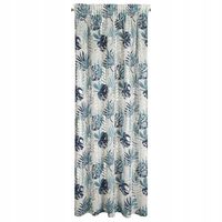 Firana gotowa na taśmie MALTA 140x270 kremowa granatowa złocista