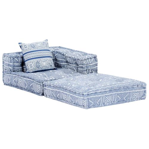 VidaXL 2-osobowa, modułowa sofa patchworkowa, indygo na Arena.pl