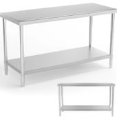 stół blat roboczy centralny stalowy z półką 150 x 60 cm do 230 kg