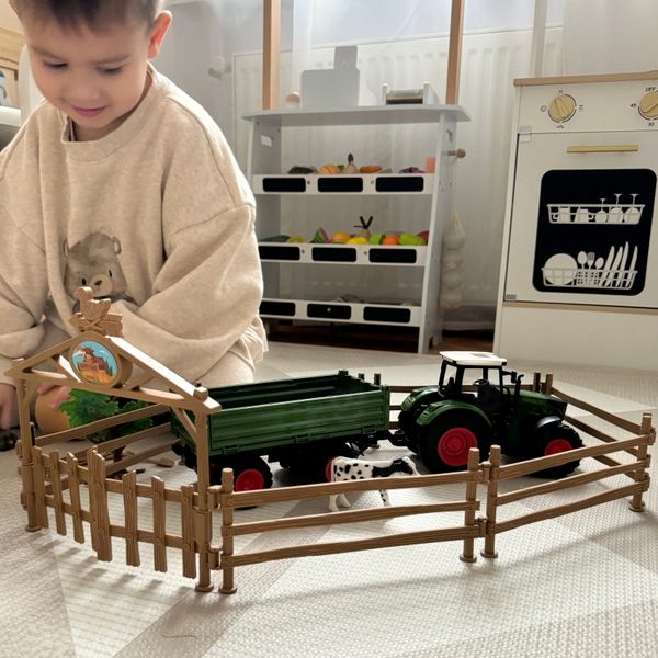 WOOPIE Zestaw Mini Farma Traktor Zwierzęta Osada Farma Rolnik 1:24 zdjęcie 19