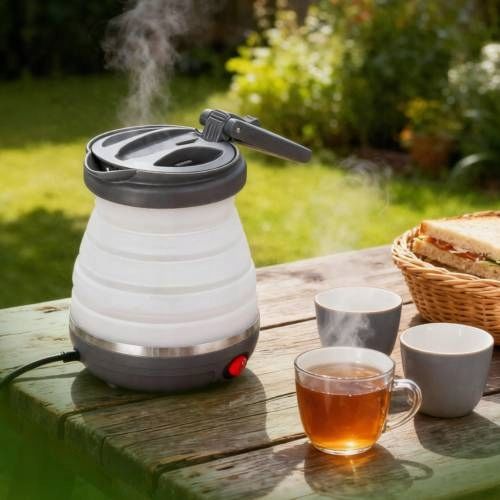 Czajnik Turystyczny Składany Silikonowy Szary AGD Drobne Do Kuchni na Arena.pl