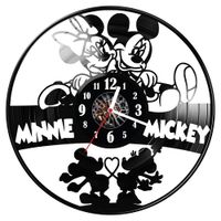 Zegar ścienny z płyty winylowej Myszka Miki i Mini 468.14