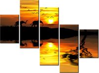 100 75CM OBRAZ 5 ELEM AFRYKA ŚCIENNY