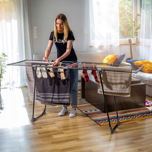 SUSZARKA NA PRANIE STOJĄCA UBRANIA BIELIZNĘ TELESKOPOWA ROZSUWANA 20m na Arena.pl