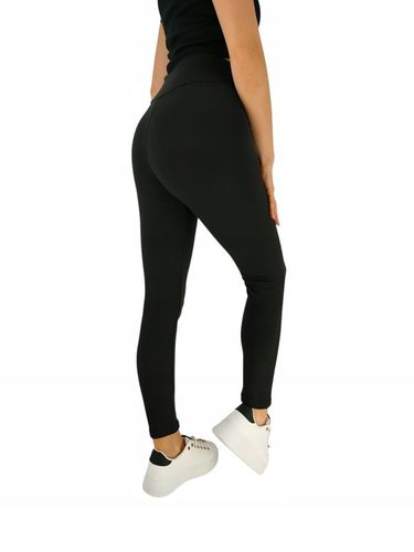 Leginsy damskie czarne kryjące z panelem ocieplane na chłodniejsze dni na Arena.pl