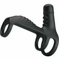 pretty love 0801s - czarny elastyczny rękaw z 10 trybami wibracji, silikon