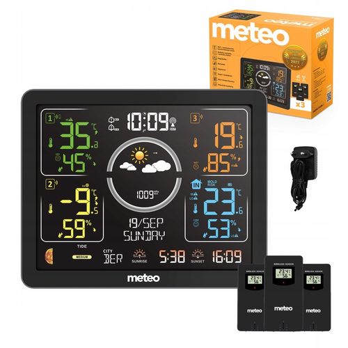 STACJA POGODOWA Z DCF METEO SP301 POGODYNKA HIGROMETR BAROMETR 3 na Arena.pl