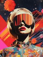 Plakat 15x20cm Retrofuturystyczna Muza
