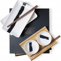 SUSHI TALERZ TALERZYK PAŁECZKI 10 ELEMENTÓW DLA 2 OSÓB PORCELANA