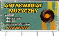 Baner reklamowy - Plandeka oczkowana 200x100 cm Antykwariat Muzyczny