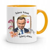 Kubek Żółty Prezydenta Andrzej Duda Pis Dobra Kawa