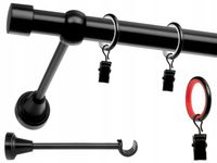 KARNISZ POJEDYNCZY 200 cm - fi 19 mm SIMPLE KARNISZE KÓŁKA CICHE CZARNY