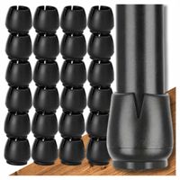 NAKŁADKI OCHRONNE Z FILCEM FILC NA NOGI KRZESŁA 12-16mm CZARNE 24szt