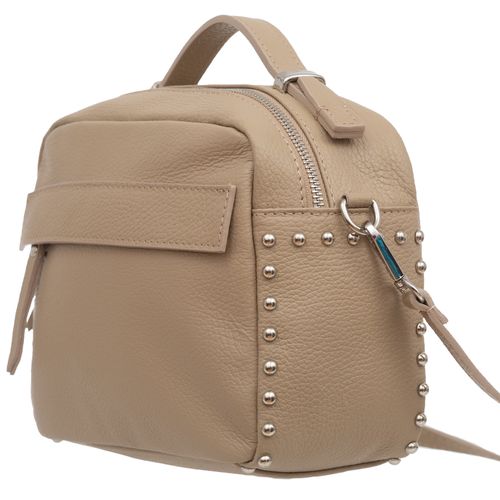 VERA PELLE torebka skórzana kuferek listonoszka z paskiem V167 camel na Arena.pl