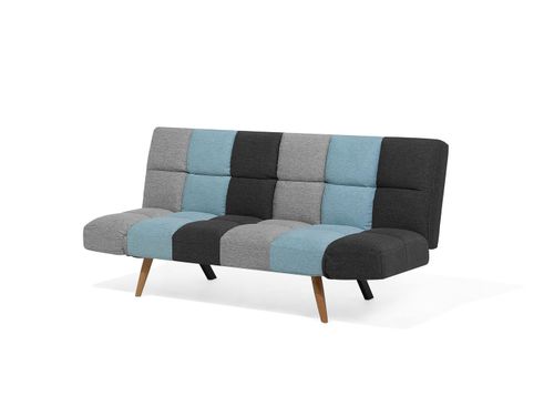 SOFA TAPICEROWANA PATCHWORK NIEBIESKA DO SALONU EKSKLUZYWNA na Arena.pl