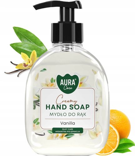 aura care mydło do rąk kremowe wanilia 300 ml z dozownikiem ahs-001-003 na Arena.pl