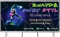 BANER REKLAMOWY 300x150 cm oczkowany projekt w cenie SZKOŁA TAŃCA