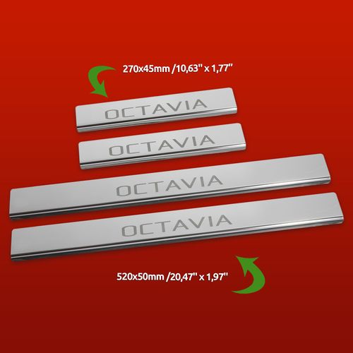 Listwa progowa SKODA OCTAVIA MK3 Stal nierdzewna 304 połysk 4szt na Arena.pl