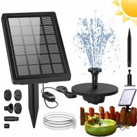 FONTANNA SOLARNA OGRODOWA DO OCZKA STAWU 4 EFEKTY 4 DYSZ RURA 1M KABEL 5M
