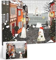 Puzzle na płutnie Pierwszy śnieg w porcie 366 elementów
