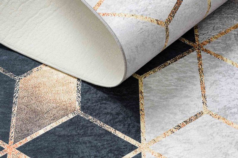 RUG/LU/ARLEN/CUBE2/BLACK+GOLD/160x220 zdjęcie 13