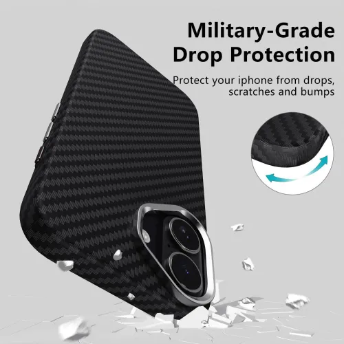 Etui Tech-Protect Ion Carbon MagSafe na iPhone 17 - czarno-srebrne na Arena.pl